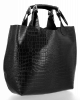 Kožené kabelka shopper bag Vittoria Gotti černá VG804
